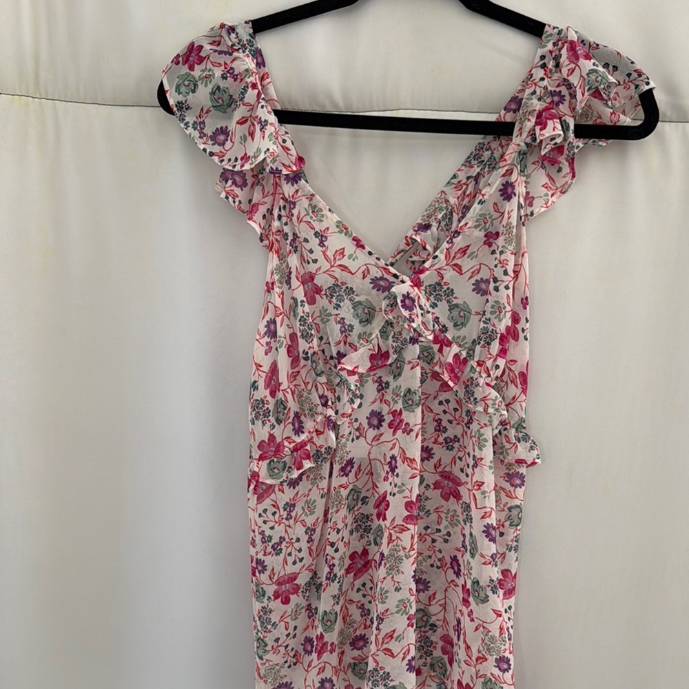 Misa- Floral Ruffle Sleeveless Top